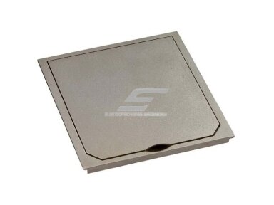 Dangtelis grindiniam kištukiniam lizdui | 112x112mm | IP41 | platina matinis Dangtelis grindiniam kištukiniam lizdui | 112x112mm | IP41 | platina matinis