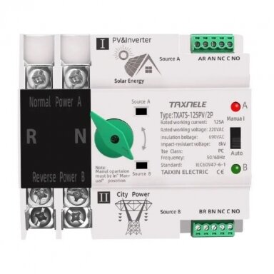 Backup automatic power switch for generators | solar | photovoltaic systems | 2P | 63A | 230V Backup automatic power switch for generators | solar | photovoltaic systems | 2P | 63A | 230V