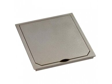 Dangtelis grindiniam kištukiniam lizdui | 112x112mm | IP41 | platina matinis Dangtelis grindiniam kištukiniam lizdui | 112x112mm | IP41 | platina matinis