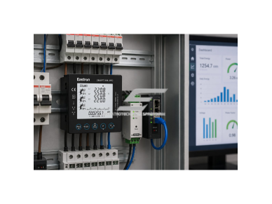 Trifazis elektros energijos skaitiklis | panelinis 96x96 | Modbus RS485 | su Rogovskio rite | 230V | Class 0.5s | energijos monitoringas 4