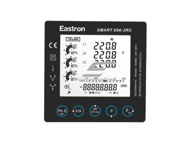 Trifazis elektros energijos skaitiklis | panelinis 96x96 | Modbus RS485 | su Rogovskio rite | 230V | Class 0.5s | energijos monitoringas 1