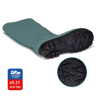PVC töö kummisaapad | terasest ninakaitsmega | suurus 44 | vee- ja kulumiskindlad | põlvekõrgused | helkurribaga  1