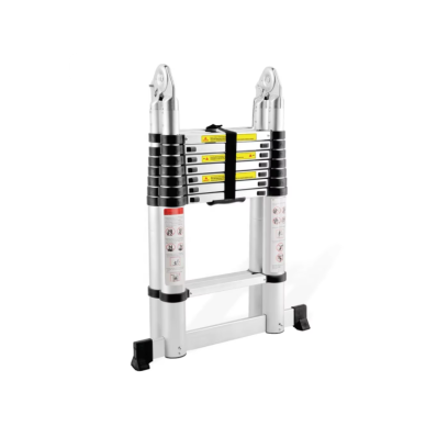 Multifunctional telescopic folding aluminium ladder | 6+6 steps | up to 150 kg | silver | for indoor and outdoor work 2