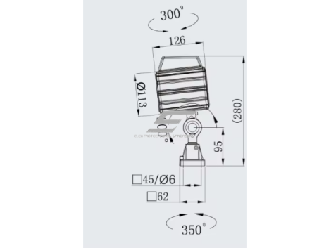 LED darbo šviestuvas staklėms | aukštas šviesos tikslumas | 7.5 W | IP65 | CNC apšvietimas | aliuminio korpusas | ONN-M1 2