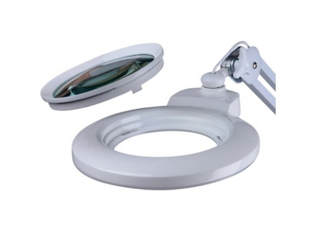LED darbo šviestuvas su padidinamuoju stiklu | SMD | 16W | 230VAC | 5600-6000K | 1200lm | lęšis Ø178mm | 5 dioptrijos | baltas 1 LED darbo šviestuvas su padidinamuoju stiklu | SMD | 16W | 230VAC | 5600-6000K | 1200lm | lęšis Ø178mm | 5 dioptrijos | baltas 1
