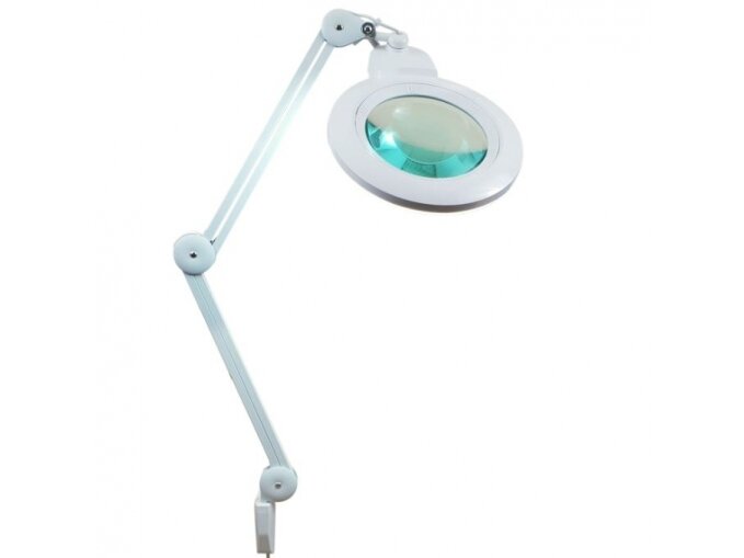 LED darbo šviestuvas su padidinamuoju stiklu | SMD | 16W | 230VAC | 5600-6000K | 1200lm | lęšis Ø178mm | 5 dioptrijos | baltas