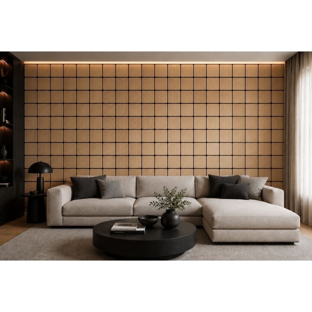 Decorative Acoustic Wall | Ceiling Panel | Square Elements | Interior Cladding | 605x600x18mm | MDF + PET | Light Oak Finish 2 Decorative Acoustic Wall | Ceiling Panel | Square Elements | Interior Cladding | 605x600x18mm | MDF + PET | Light Oak Finish 2