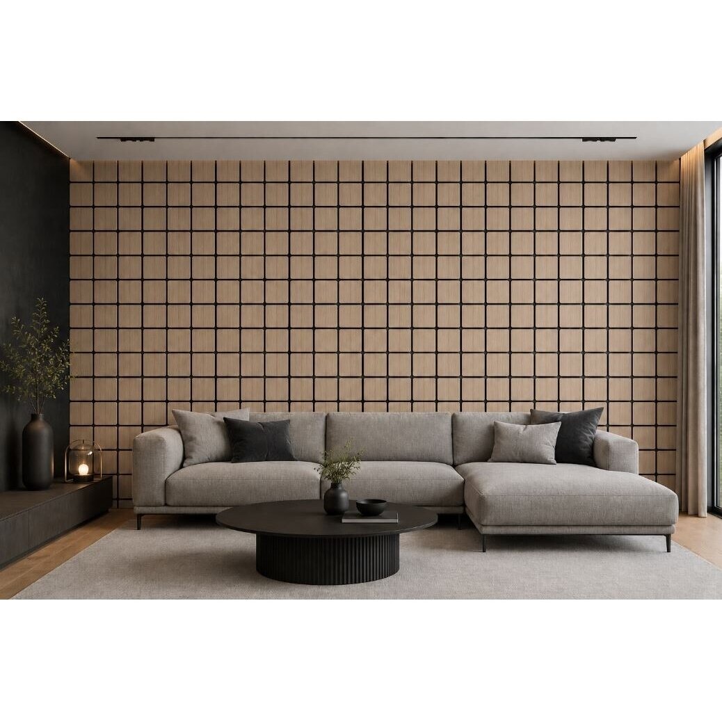 Decorative Acoustic Wall | Ceiling Panel | Square Elements | Interior Cladding | 605x600x18mm | MDF + PET | Oak Finish 2 Decorative Acoustic Wall | Ceiling Panel | Square Elements | Interior Cladding | 605x600x18mm | MDF + PET | Oak Finish 2