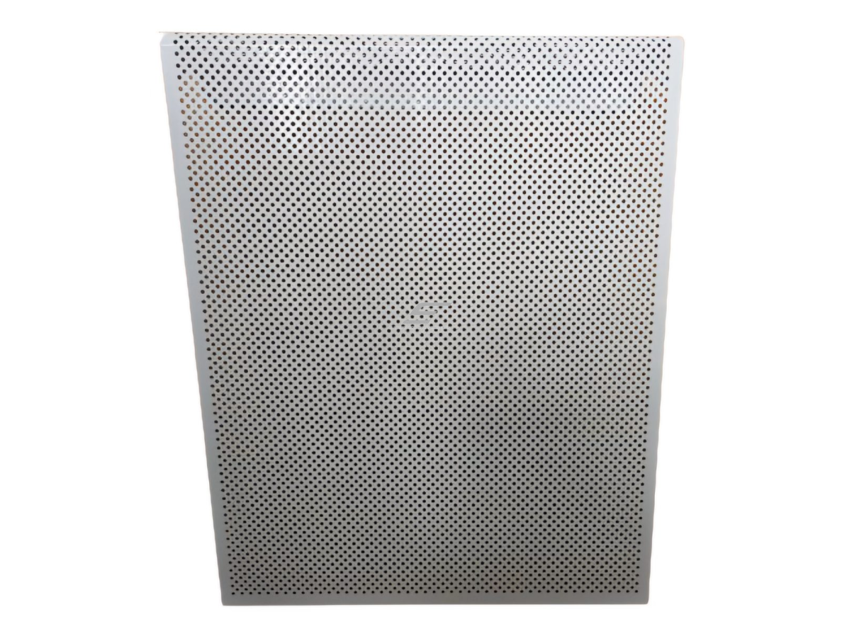 Dekoratyvinės plieninės radiatorių grotelės - apdaila | 5 sekcijų ketaus radiatoriui | perforuotos | metalinės | 490x610x140mm | balta | DRG5 perf 2 Dekoratyvinės plieninės radiatorių grotelės - apdaila | 5 sekcijų ketaus radiatoriui | perforuotos | metalinės | 490x610x140mm | balta | DRG5 perf 2