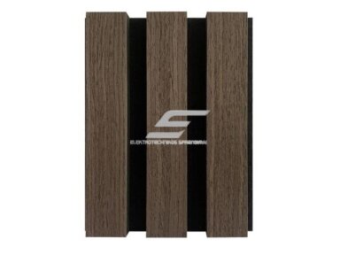 Dekoratyvinė akustinė sienų | lubų plokštė | lamelė | apdaila | 600x600x22mm | MDF + PET | tamsaus riešutmedžio imitacija Dekoratyvinė akustinė sienų | lubų plokštė | lamelė | apdaila | 600x600x22mm | MDF + PET | tamsaus riešutmedžio imitacija