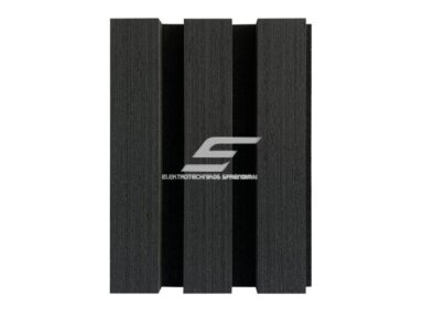 Dekoratyvinė akustinė sienų | lubų plokštė | lamelė | apdaila | 2400x600x22mm | MDF + PET | juodo ąžuolo imitacija Dekoratyvinė akustinė sienų | lubų plokštė | lamelė | apdaila | 2400x600x22mm | MDF + PET | juodo ąžuolo imitacija