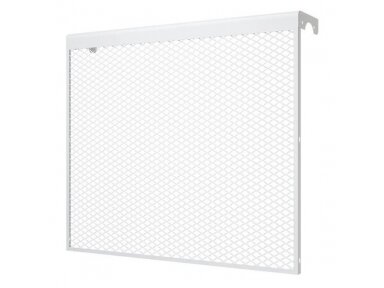 Dekoratyvinės plieninės radiatorių grotelės - apdaila | 6 sekcijų ketaus radiatoriui | metalinės | 590x610x140mm | balta | DRG6 Dekoratyvinės plieninės radiatorių grotelės - apdaila | 6 sekcijų ketaus radiatoriui | metalinės | 590x610x140mm | balta | DRG6