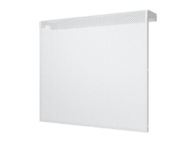 Dekoratyvinės plieninės radiatorių grotelės - apdaila | 7 sekcijų ketaus radiatoriui | perforuotos | metalinės | 690x610x140mm | balta | DRG7 perf