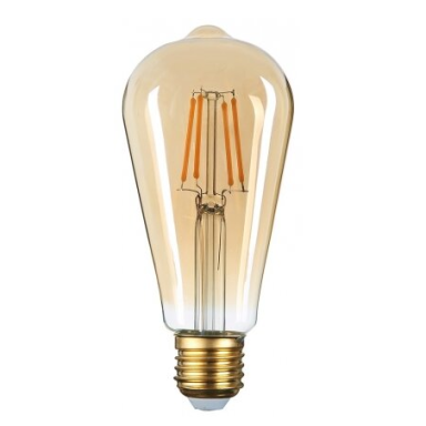 Dekoratīva LED spuldze E27 | 4 W | 2500 K | 400 lm | 300° | 64 x 140 mm | zelta | IP20 | Optonica SP4-A4 Dekoratīva LED spuldze E27 | 4 W | 2500 K | 400 lm | 300° | 64 x 140 mm | zelta | IP20 | Optonica SP4-A4