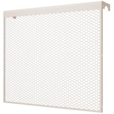 Dekoratīvs tērauda radiatora režģis – apdare | 6 sekciju čuguna radiatoram | metāla | 590x610x140mm | bēšs | DRG6