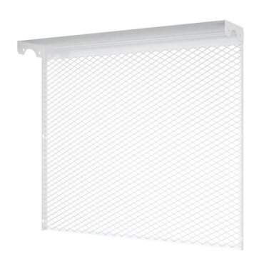 Decorative steel radiator grille – cover | for 6-section cast iron radiator | metal | 590x610x140mm | white | DRG6