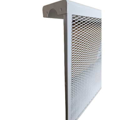 Decorative steel radiator grille – cover | for 7-section cast iron radiator | metal | 690x610x140mm | white | DRG7