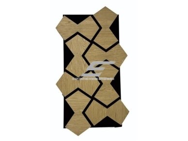 Dekoratyvinė akustinė sienų | lubų plokštė | apdaila | smėlio laikrodžio formos elementų | 861,94x482,87x18mm | MDF + PET | ąžuolo imitacija