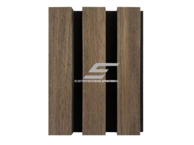Dekoratyvinė akustinė sienų | lubų plokštė | lamelė | apdaila | 3000x600x22mm | MDF + PET | dūminio ąžuolo imitacija Dekoratyvinė akustinė sienų | lubų plokštė | lamelė | apdaila | 3000x600x22mm | MDF + PET | dūminio ąžuolo imitacija