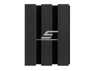 Dekoratyvinė akustinė sienų | lubų plokštė | lamelė | apdaila | 600x600x22mm | MDF + PET | juodo ąžuolo imitacija