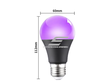 Ultravioletinė LED lemputė | 10W | E27 | 85–265V | 500 lm | 30 000 val. | dekoratyviniam apšvietimui ir fluorescencijos efektams 1 Ultravioletinė LED lemputė | 10W | E27 | 85–265V | 500 lm | 30 000 val. | dekoratyviniam apšvietimui ir fluorescencijos efektams 1