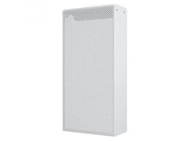 Dekoratyvinės plieninės radiatorių grotelės - apdaila | 3 sekcijų ketaus radiatoriui | perforuotos | metalinės | 290x610x140mm | balta | DRG3 perf 3
