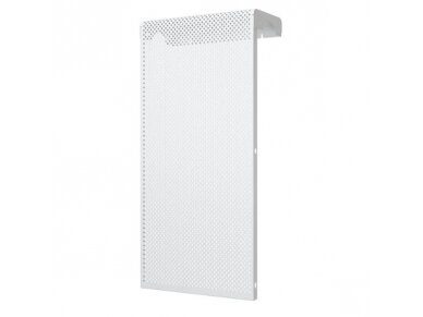 Dekoratyvinės plieninės radiatorių grotelės - apdaila | 3 sekcijų ketaus radiatoriui | perforuotos | metalinės | 290x610x140mm | balta | DRG3 perf