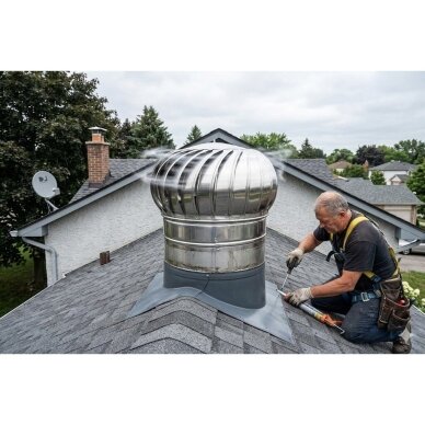 Roof rotary deflector 110 mm | ball bearings | stainless steel | no electricity 3