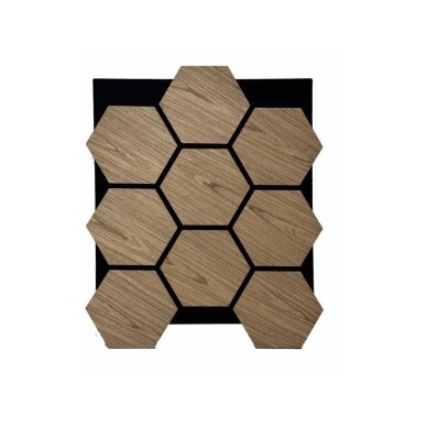 Dekoracyjny panel akustyczny ścienny | sufitowy | okładzina | wzór plastra miodu | sześciokątny wzór | 795,27x650,98x18mm | MDF + PET | Imitacja jasnego orzecha Dekoracyjny panel akustyczny ścienny | sufitowy | okładzina | wzór plastra miodu | sześciokątny wzór | 795,27x650,98x18mm | MDF + PET | Imitacja jasnego orzecha