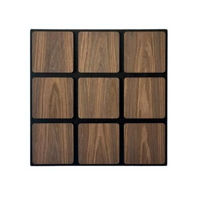Decorative Acoustic Wall | Ceiling Panel | Square Elements | Interior Cladding | 605x600x18mm | MDF + PET | Smoked Oak Finish