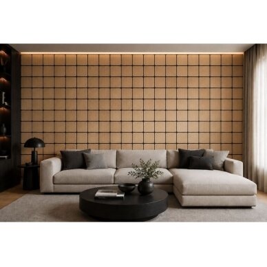 Decorative Acoustic Wall | Ceiling Panel | Square Elements | Interior Cladding | 605x600x18mm | MDF + PET | Light Oak Finish 2 Decorative Acoustic Wall | Ceiling Panel | Square Elements | Interior Cladding | 605x600x18mm | MDF + PET | Light Oak Finish 2