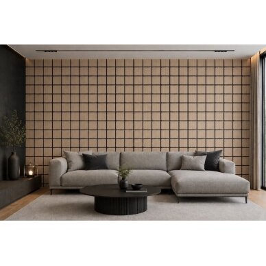Decorative Acoustic Wall | Ceiling Panel | Square Elements | Interior Cladding | 605x600x18mm | MDF + PET | Oak Finish 2 Decorative Acoustic Wall | Ceiling Panel | Square Elements | Interior Cladding | 605x600x18mm | MDF + PET | Oak Finish 2