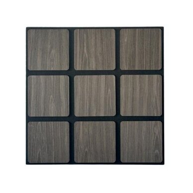 Dekoratiivne akustiline seina- | laepaneel | ruudukujulised elemendid | siseviimistlus | 605x600x18mm | MDF + PET | tumehalli tamme imitatsioon Dekoratiivne akustiline seina- | laepaneel | ruudukujulised elemendid | siseviimistlus | 605x600x18mm | MDF + PET | tumehalli tamme imitatsioon