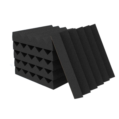 Acoustic | Sound-Absorbing Foam Panel | 300x300x50mm | Black Acoustic | Sound-Absorbing Foam Panel | 300x300x50mm | Black