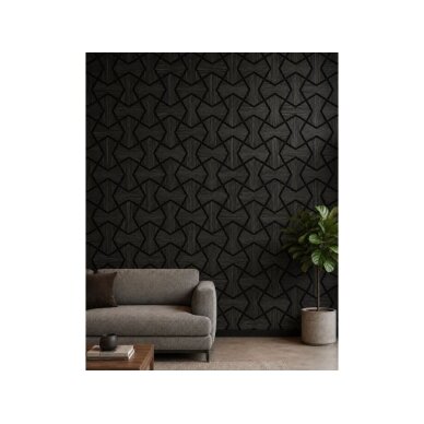 Dekoracyjny panel akustyczny ścienny | sufitowy | okładzina wnętrz | elementy w kształcie klepsydry | 861,94x482,87x18mm | MDF + PET | imitacja czarnego dębu 2 Dekoracyjny panel akustyczny ścienny | sufitowy | okładzina wnętrz | elementy w kształcie klepsydry | 861,94x482,87x18mm | MDF + PET | imitacja czarnego dębu 2