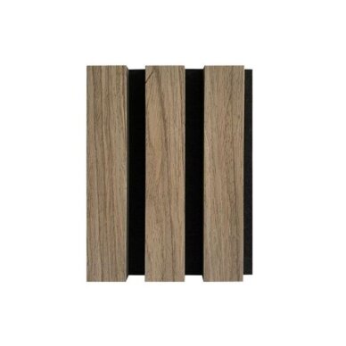 Dekoracyjny panel akustyczny ścienny | sufitowy | panel lamelowy | wykończenie wnętrz | 2400x600x22mm | MDF + PET | imitacja drewna orzechowego