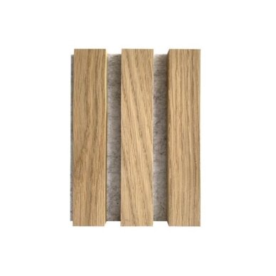 Decorative Acoustic Wall | Ceiling Panel | Slatted Panel | Interior Cladding | 2400x600x22mm | MDF + PET | Natural White Oak