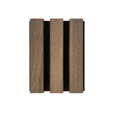 Dekoratīvais akustiskais sienas | griestu panelis | lameļu panelis | interjera apdare | 2400x600x22mm | MDF + PET | dabīgais valrieksts Dekoratīvais akustiskais sienas | griestu panelis | lameļu panelis | interjera apdare | 2400x600x22mm | MDF + PET | dabīgais valrieksts