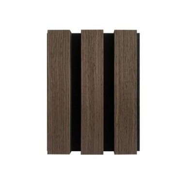 Dekoratiivne akustiline seina | laepaneel | liistpaneel | siseviimistlus | 2400x600x22mm | MDF + PET | tume pähklipuu imitatsioon Dekoratiivne akustiline seina | laepaneel | liistpaneel | siseviimistlus | 2400x600x22mm | MDF + PET | tume pähklipuu imitatsioon
