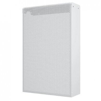 Dekoratiivne terasest radiaatori rest – viimistlus | 4-sektsioonilisele malmradiaatorile | perforeeritud | metallist | 390x610x140mm | valge | DRG4 perf 2