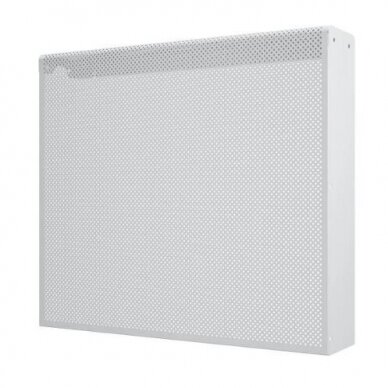 Decorative steel radiator grille – cover | for 7-section cast iron radiator | perforated | metal | 690x610x140mm | white | DRG7 perf 3