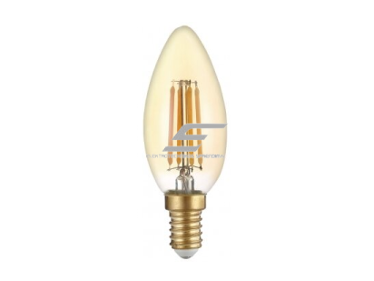 Dekoratyvinė LED lemputė E14 | žvakės formos | 4W | 2500K | 400lm | 300° | 35 x 98 mm | auksinė | IP20 | Optonica SP4-A4