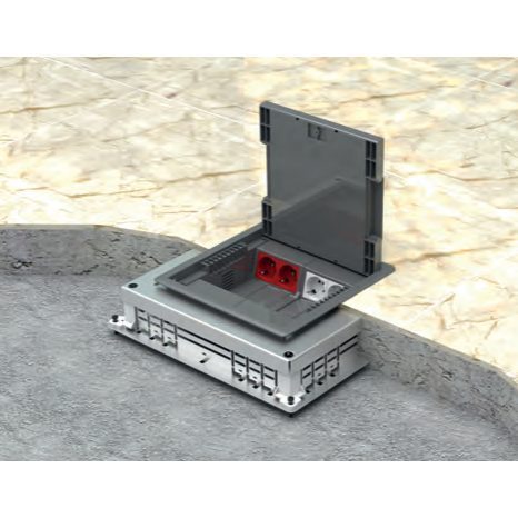 Floor box | base | for concreting | 16 modules | grey 1 Floor box | base | for concreting | 16 modules | grey 1