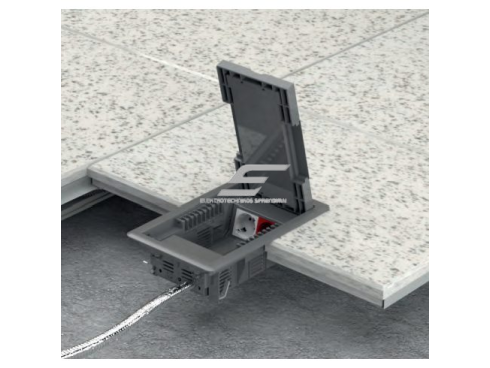 Dėžutė į grindis | įleidžiama | 8 modulių | 146x250mm | betonuojama | plastikinė | pilka 1