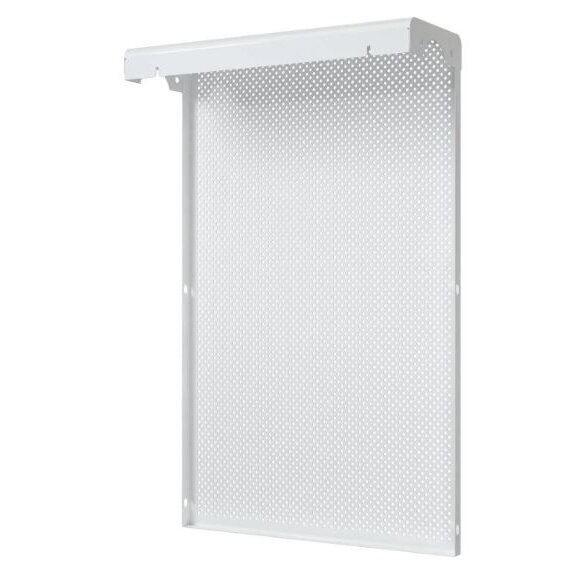 Dekoratiivne terasest radiaatori rest – viimistlus | 4-sektsioonilisele malmradiaatorile | perforeeritud | metallist | 390x610x140mm | valge | DRG4 perf 1