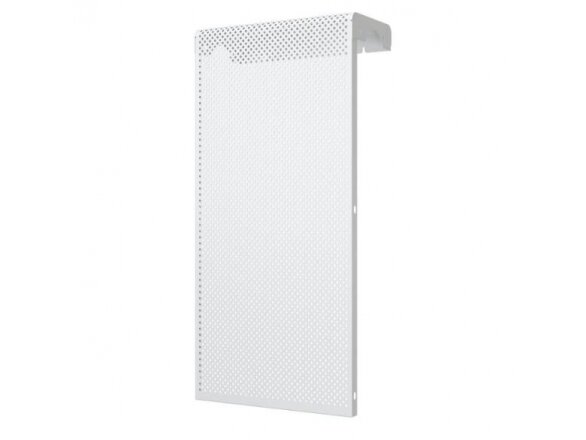 Dekoratyvinės plieninės radiatorių grotelės - apdaila | 3 sekcijų ketaus radiatoriui | perforuotos | metalinės | 290x610x140mm | balta | DRG3 perf