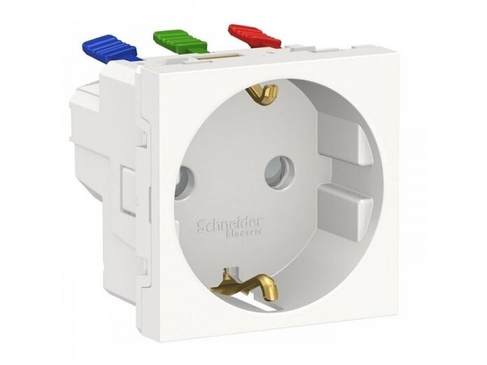 Modulinis kištukinis lizdas | su įžeminimu | įmontuojamas | 1xSchuko | 16A | 45x45mm | IP21D | baltas | Schneider Electric | NU305718 Modulinis kištukinis lizdas | su įžeminimu | įmontuojamas | 1xSchuko | 16A | 45x45mm | IP21D | baltas | Schneider Electric | NU305718