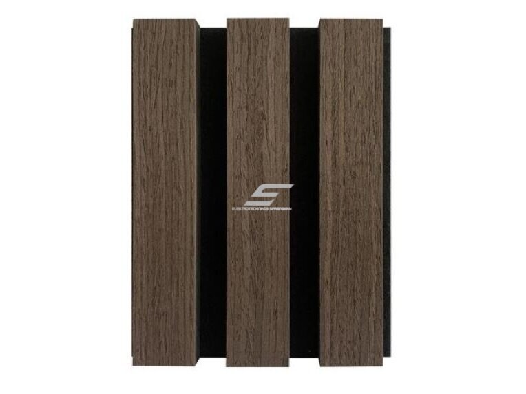 Dekoratyvinė akustinė sienų | lubų plokštė | lamelė | apdaila | 3000x600x22mm | MDF + PET | tamsaus riešutmedžio imitacija Dekoratyvinė akustinė sienų | lubų plokštė | lamelė | apdaila | 3000x600x22mm | MDF + PET | tamsaus riešutmedžio imitacija