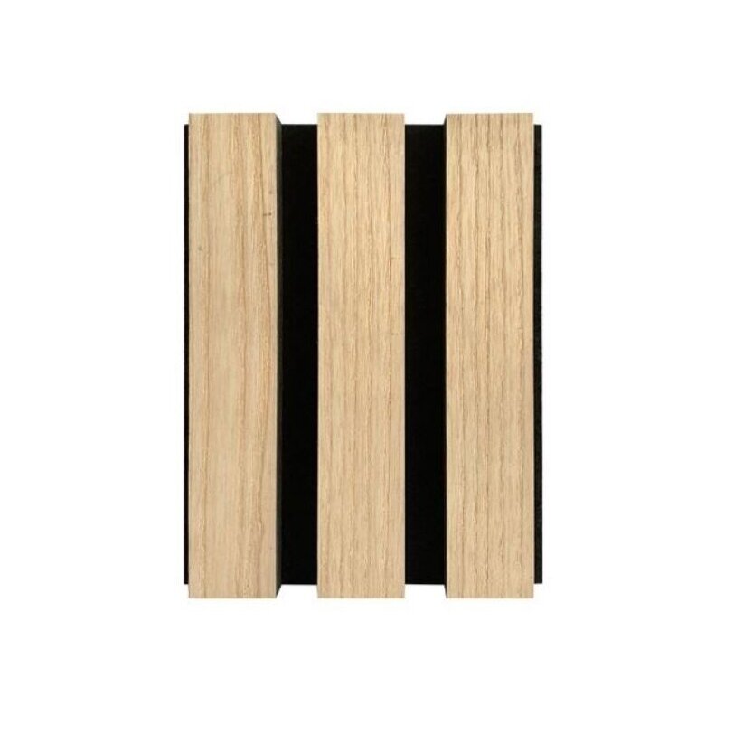 Dekoracyjny panel akustyczny ścienny | sufitowy | panel lamelowy | wykończenie wnętrz | 2400x600x22mm | MDF + PET | naturalny bielony jesion