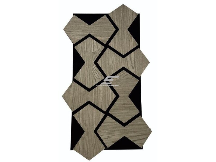 Dekoratyvinė akustinė sienų | lubų plokštė | apdaila | smėlio laikrodžio formos elementų | 861,94x482,87x18mm | MDF + PET | pilko ąžuolo imitacija Dekoratyvinė akustinė sienų | lubų plokštė | apdaila | smėlio laikrodžio formos elementų | 861,94x482,87x18mm | MDF + PET | pilko ąžuolo imitacija